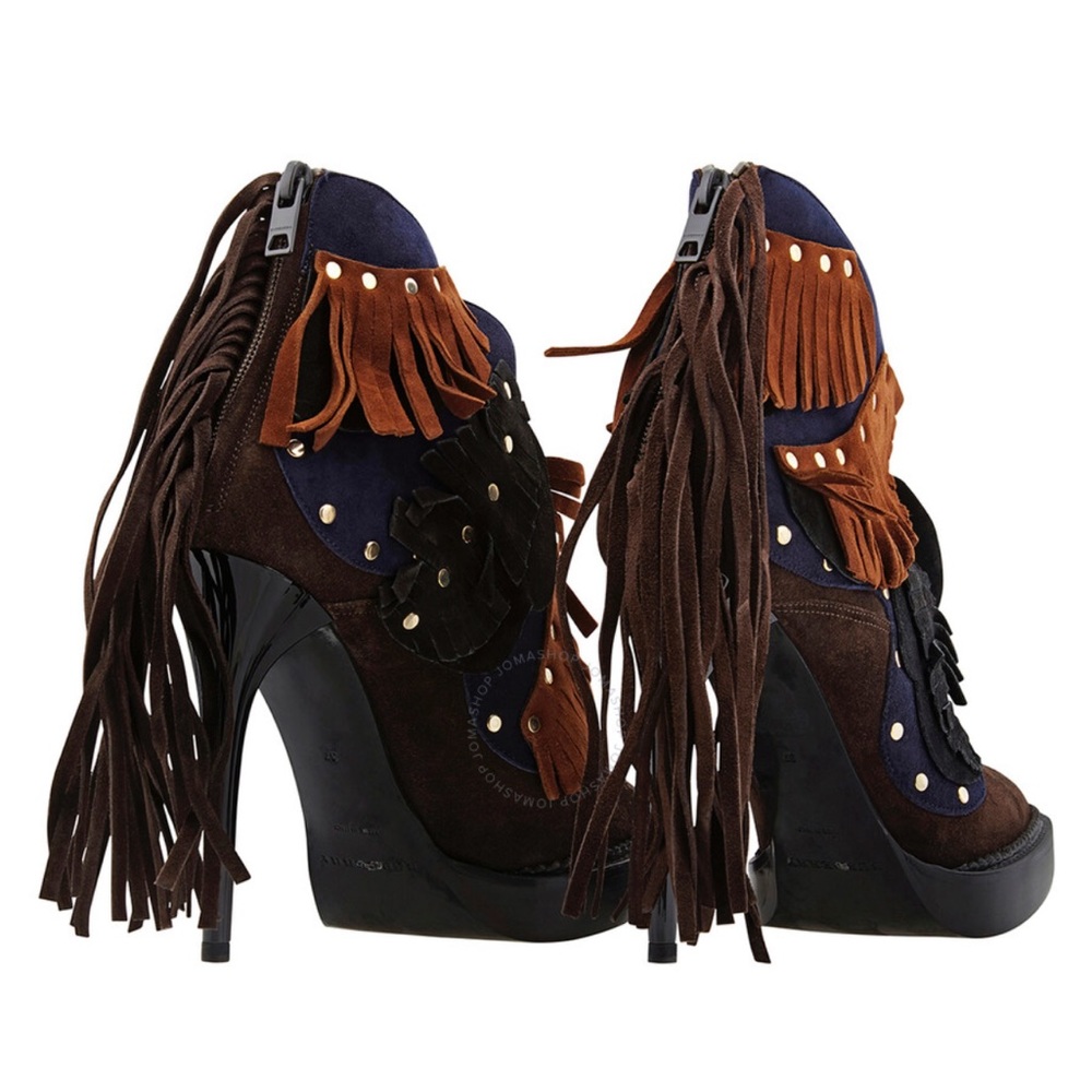 NEW Runway Burberry Lilybell Studded Fringe Boots Bootie Heels - Picture 11 of 11